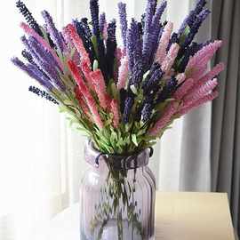 量心良品浪漫普罗旺斯仿真花餐桌客厅装饰插花紫色仿真薰衣草假花