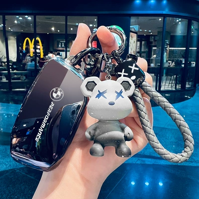 x4 shell ix3 buckle 330 new | Car key bag - model-f-gradient-gray-key-cover-bear-ring-braided-rope-violent-bear-doll