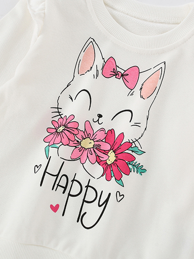 Suéter para niños camisa de manga larga de otoño para niñas suelta Sweet New Baby ropa para niños europeos y americanos ropa para niños