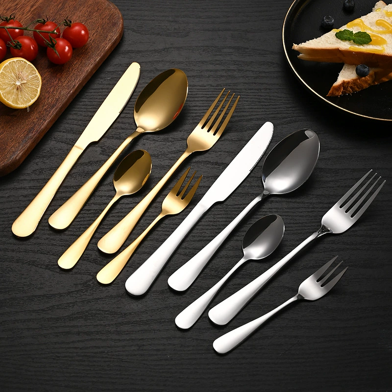Трансграничная 1010 столовая посуда из нержавеющей стали ложка Западный ресторан стейк нож вилка набор из четырех частей кофейная ложка круглая ложка Десерт ложка