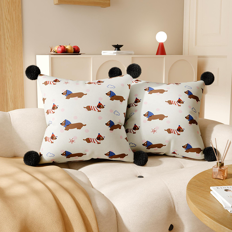 Almohada de perro salchicha de dibujos animados con núcleo lindo sofá creativo almohada ins cama de viento ambiente cojín almohada de cintura