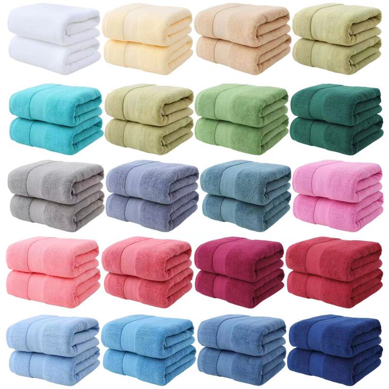 Cross-border Explosive Bath Towel suit Business Gift Thickened Pure Cotton Household Absorbent Quick-drying Class A Multi-color Cotton Bath Towel