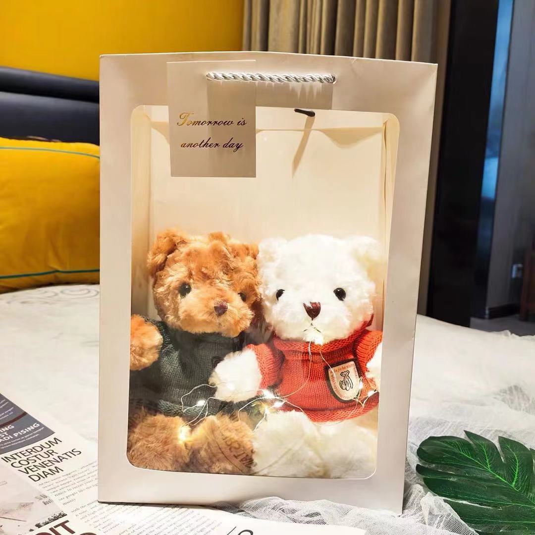 Flash Oso de Peluche de peluche de juguete con luz Oso muñeca caja de regalo muñeca de trapo oso muñeca regalo para niñas regalo de cumpleaños