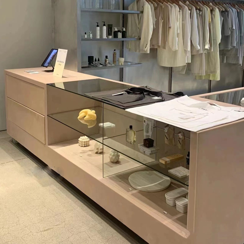 玻璃前台咨询柜台展示台桌接待台饰品店收银台展示柜服装店吧台桌