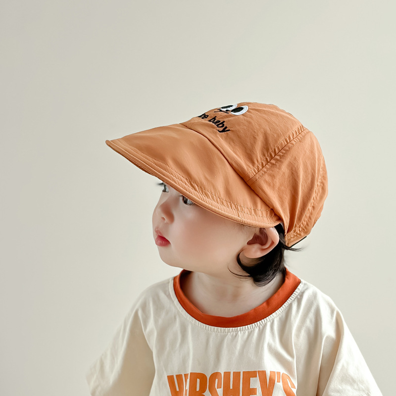 ins sombrero para bebés de verano letras delgadas bordadas gorra de lengua de goma suave 0 - 1 años de bebé sombrero de béisbol de secado rápido protector solar