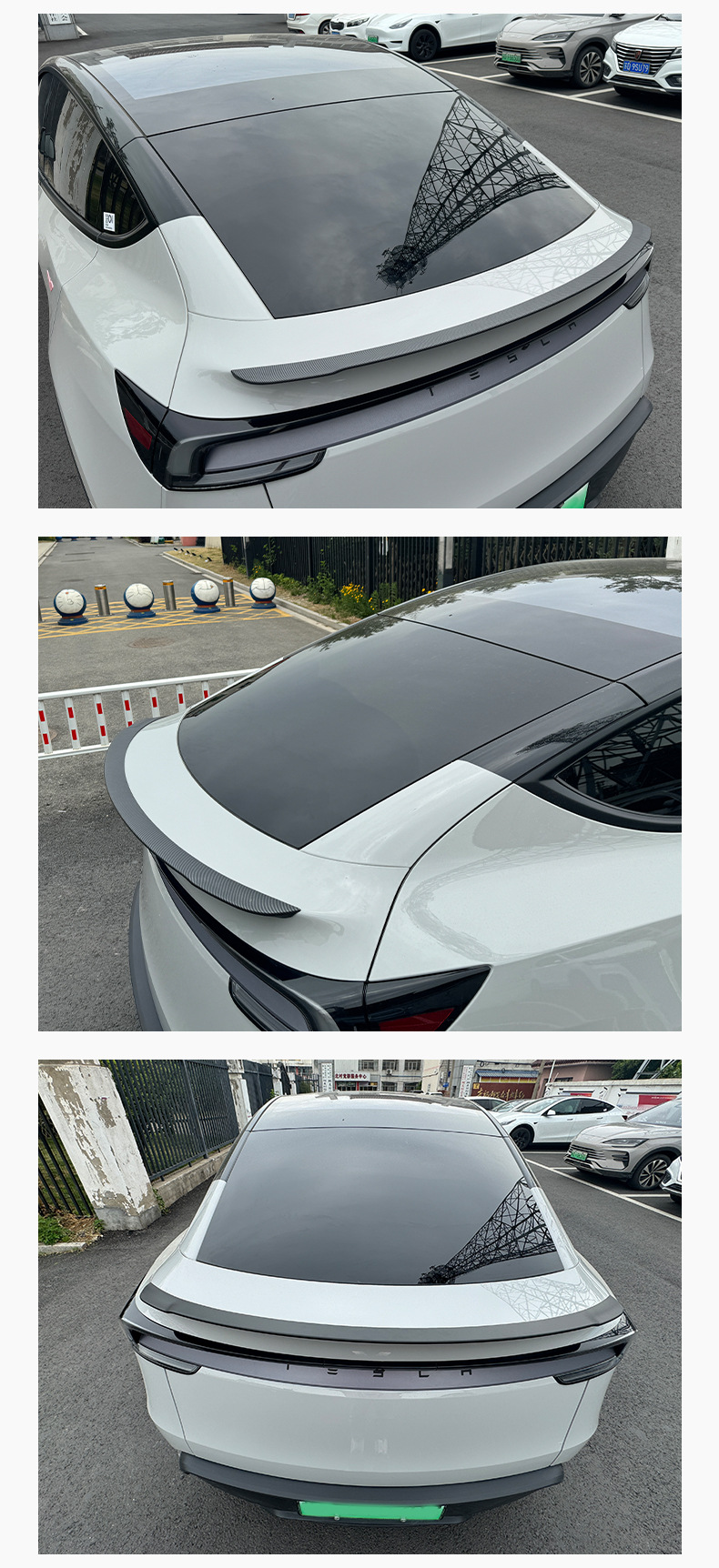 Suitable for Tesla's New Model Y Blade-Style Rear Wing, High-Performance Original P Version Modified Without Punching Fixed Wing