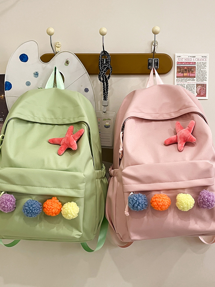 Mochila escolar femenina japonesa simple pequeña mochila fresca para estudiantes color puro todo fósforo casual estilo universitario niña mochila de viaje