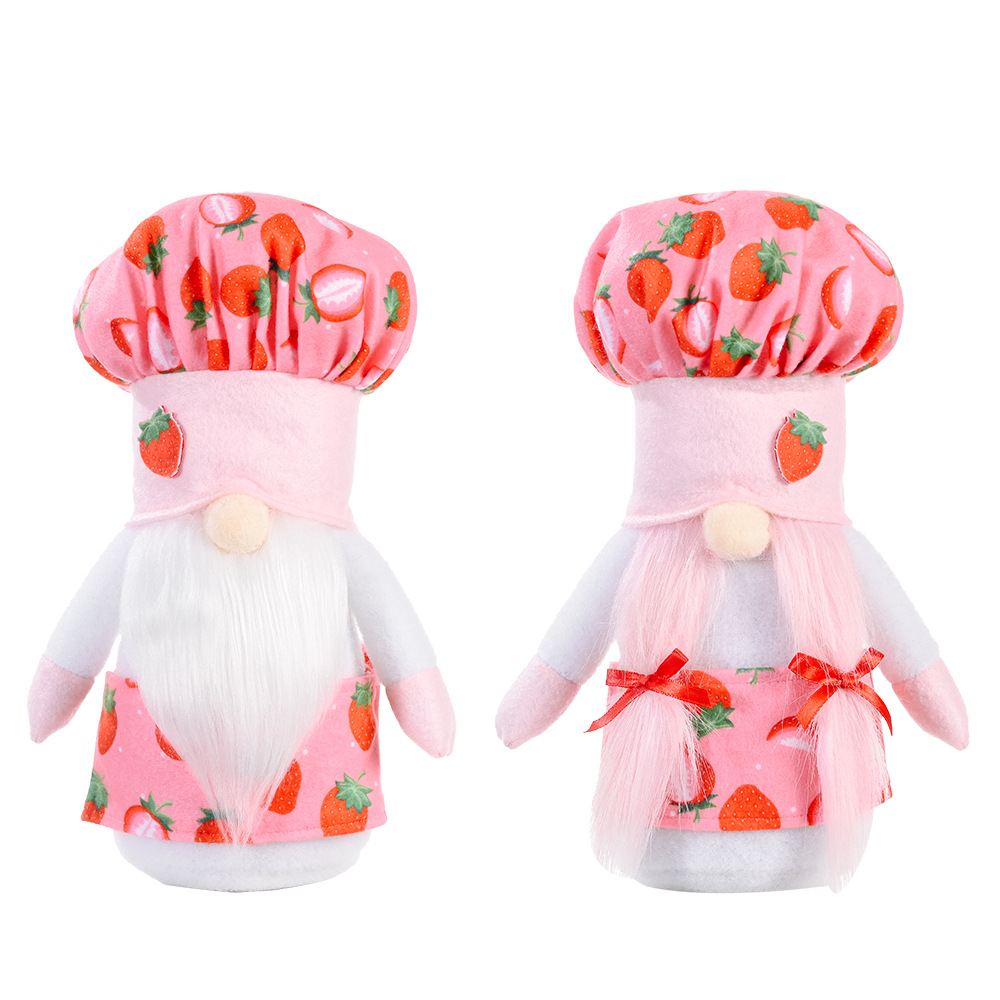 Día DE LA MADRE transfronteriza nueva fresa chef sombrero Rudolf decoración muñeca decoración de la ventana del hogar Decoración de vacaciones