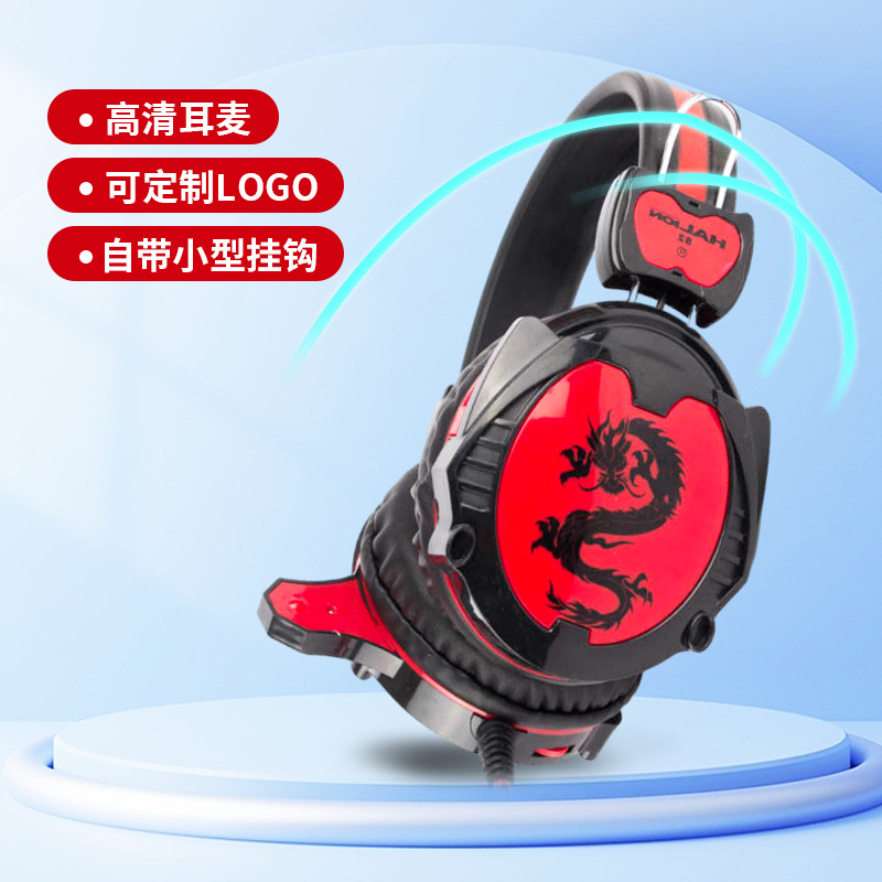 Fabricante en stock 988 Auriculares auriculares con micrófono corto viene con pequeño gancho auriculares con cable USB juego de auriculares