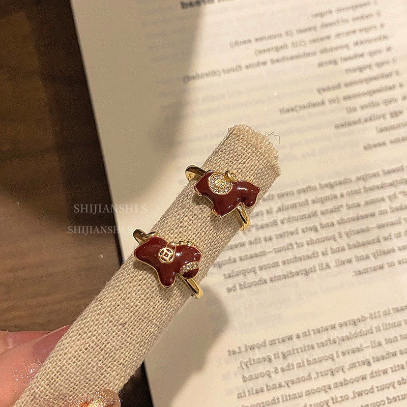 Украшение на день рождения, подвеска-брелок, один размер, конь, маленькое кольцо, китайский стиль, на указательном пальце