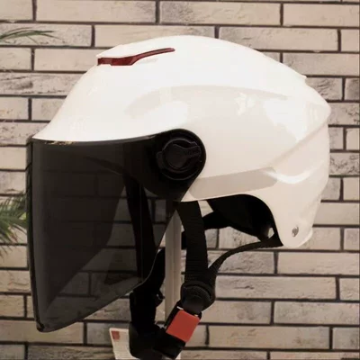 helmet 312, summer sun protection, suitable: Motosiklet kaskı (dəbilqə) - 313-double-mirror-white-sun-protection-long-mirror-reflective-patches-one-size-fits-all