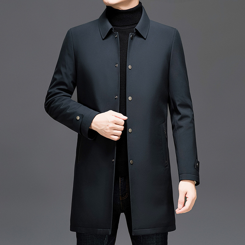 专柜正品防寒羽绒服男2025新款商务休闲公务员男士保暖中长款风衣