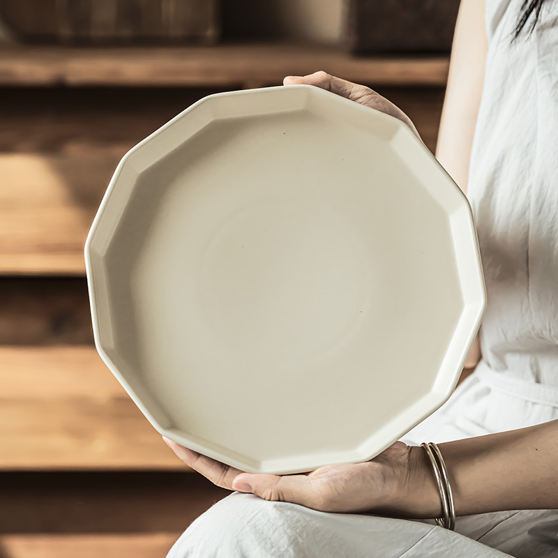 Personalidad de platos de cerámica mate poligonal restaurante grande platos de comida occidental platos de ensalada platos de platos caseros platos