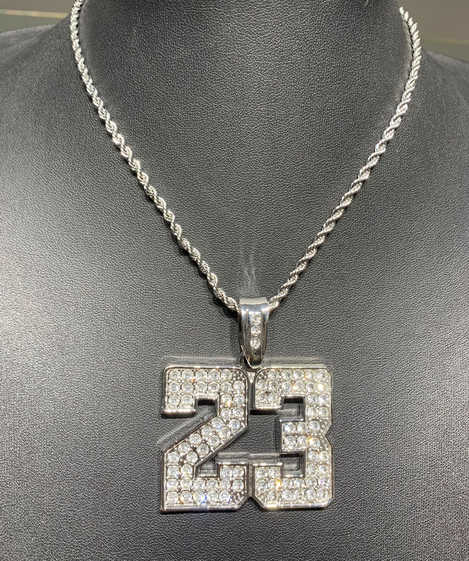 Europeo y americano transfronterizo Venta caliente hip hop hiphop joyería diamante baloncesto 23 colgante moda unisex collar image 8