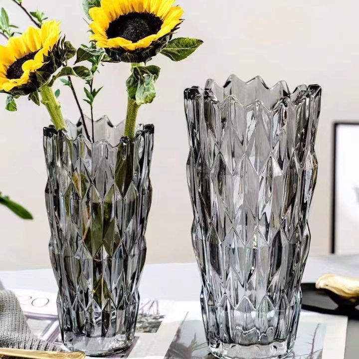 Espesado cristal decoración florero boca llena de perfume cultivo flores salón comedor ins adornos