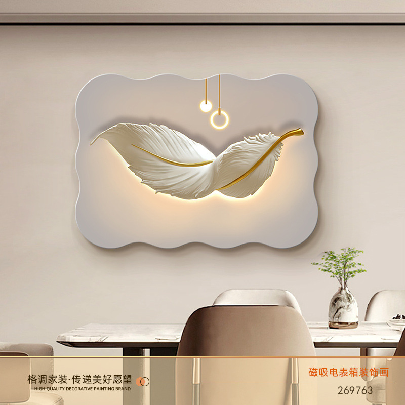 奶油风电表箱装饰画免打孔磁吸配电箱电闸箱遮挡挂画新款遮丑墙画|undefined