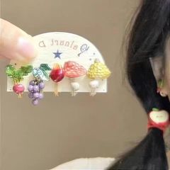 春の気分があふれています。童話感森系元気花耳クリップドーパミン小衆デザイン感耳クリップ無耳洞女