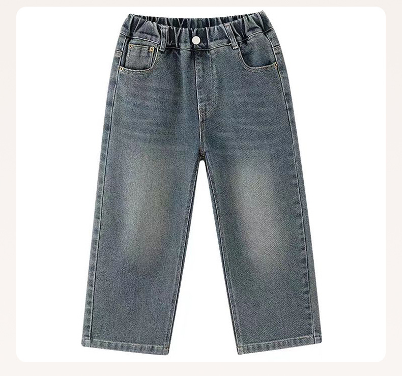 Jeans vintage lavaggio stile dritto per bambini 3-7 anni_voghion.com