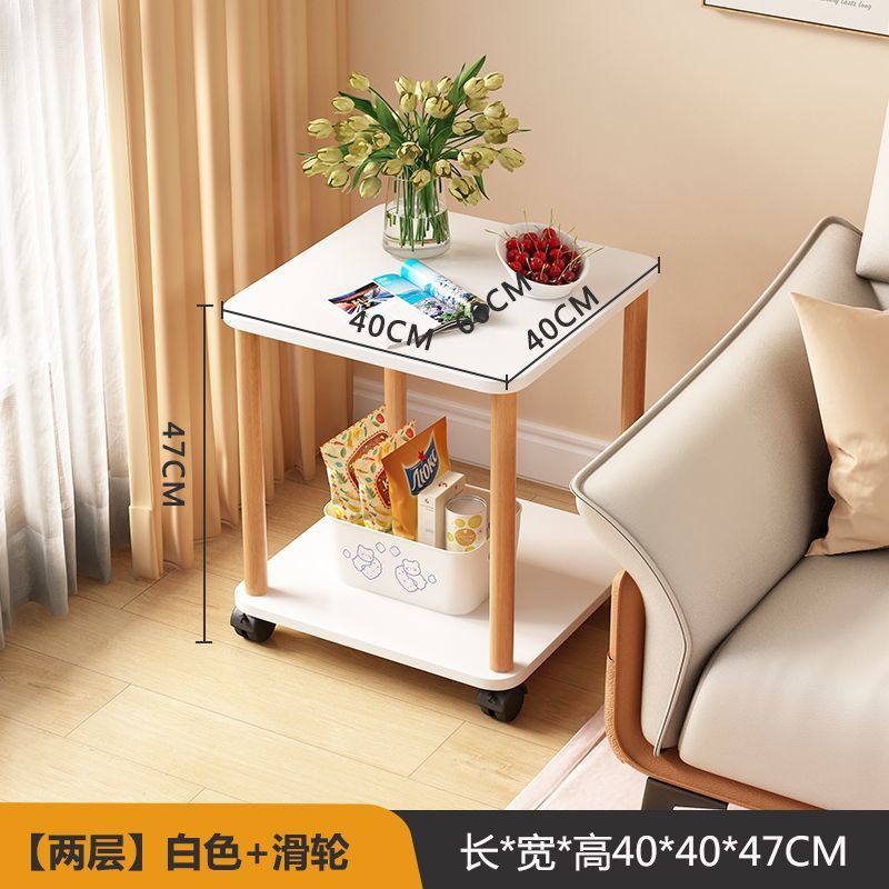 Sofá de mesa de té sala de estar pequeño gabinete de mesa de cabecera móvil gabinete de mesa lateral simple alquiler de mesa cuadrada