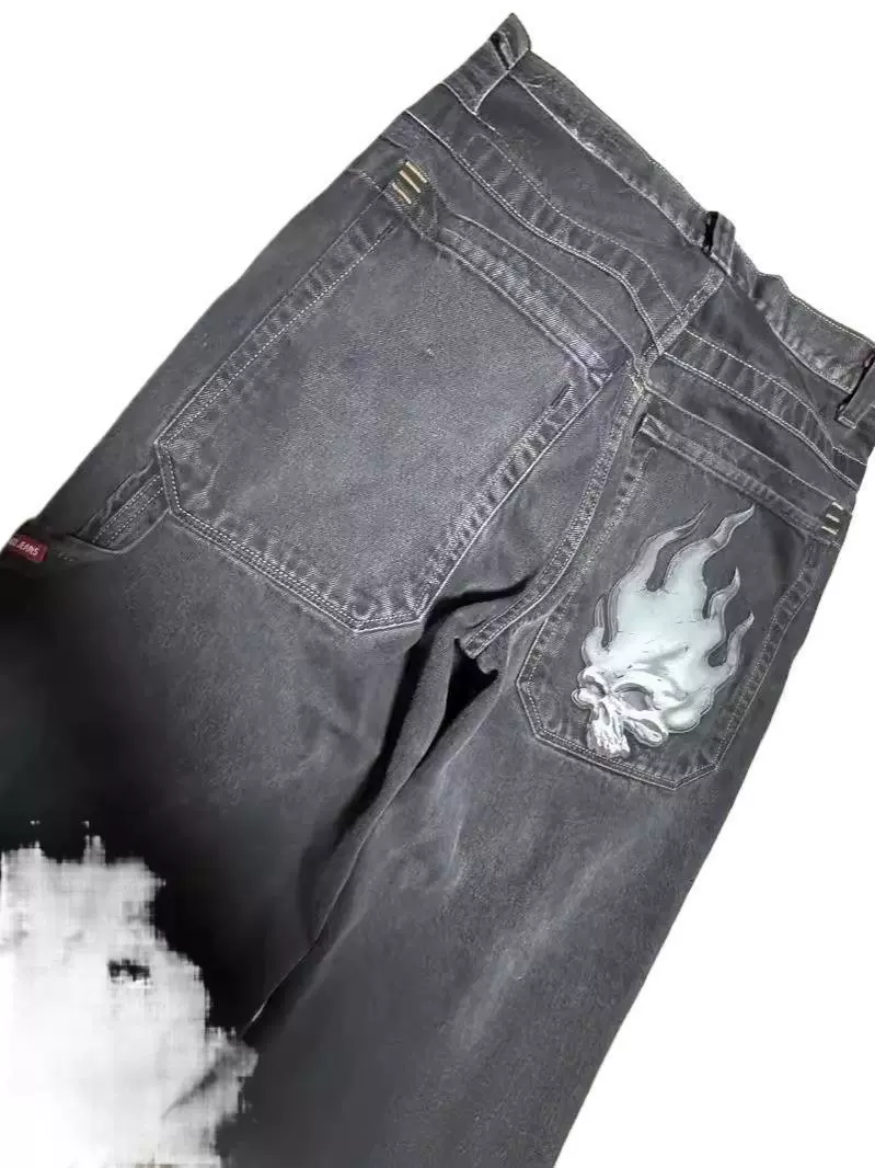 ЛАЗАД AliExpress Amazon Продукты Интернет-знаменитость Тренд Хараджуку Хип-хоп Ретро Череп уличная одежда JNCO