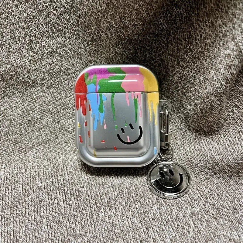 Подходит для AirPods 3 поколения, цветной чехол с улыбающимся лицом, прозрачный мягкий корпус для Bluetooth-наушников (совместим с AirPods 1/2 и AirPods Pro)
