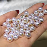 日本进口akoya海水珍珠diy单颗裸珠路路通项链吊坠裸珠天女海水珠