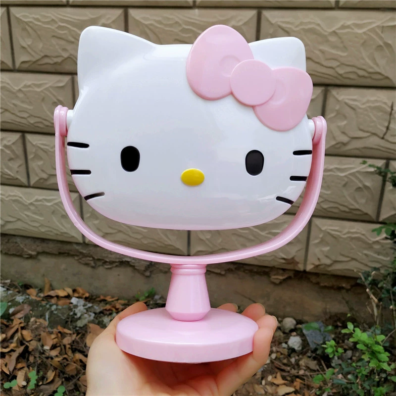 Настольное зеркало Hello Kitty, вращающаяся голова, милый дизайн для DIY с блёстками