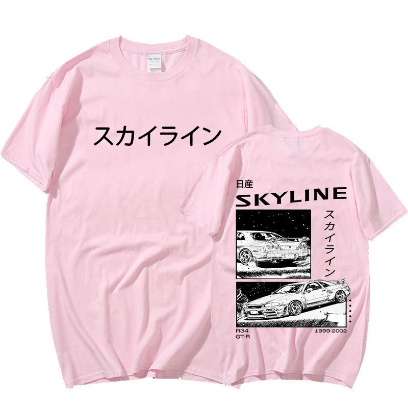 アニメドリフトAE86頭文字D両面プリントtシャツ街頭ファッションカジュアル純綿タイプ夏男女上着|undefined