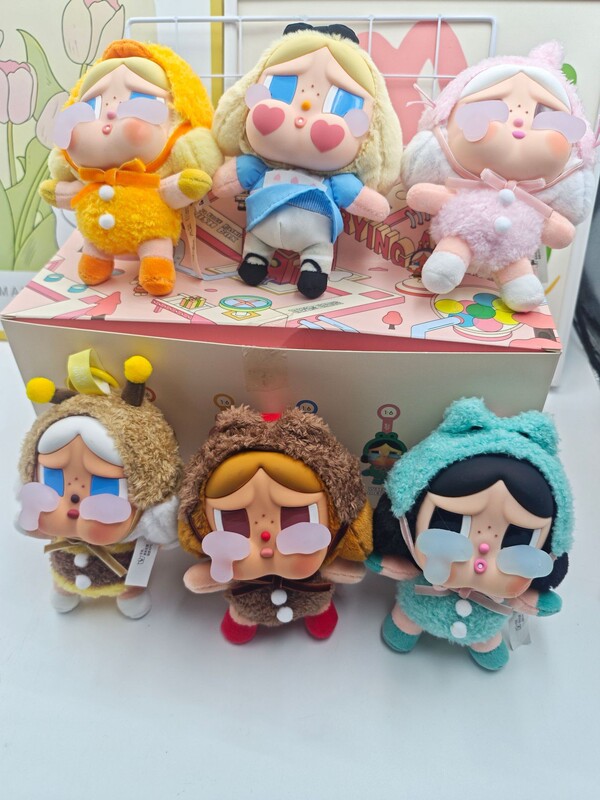 CRYBABY眼泪工厂哭娃搪胶毛绒钥匙扣挂件公仔手办潮玩盲盒摆件挂|undefined