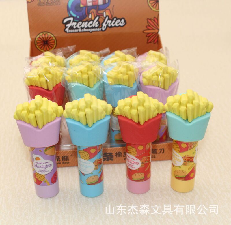 Strange bear 99594 French fries shape rubber belt pencil sharpener fun learning stationery student prize pencil brush Strange bear 99594 French fries shape rubber belt pencil sharpener fun learning stationery student prize pencil brush