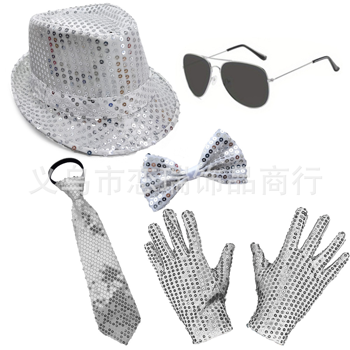 70s DISCO espectáculo accesorios esquinilla sombrero corbata guantes cinturón hombre conjunto Xiaoyin TEMU en stock