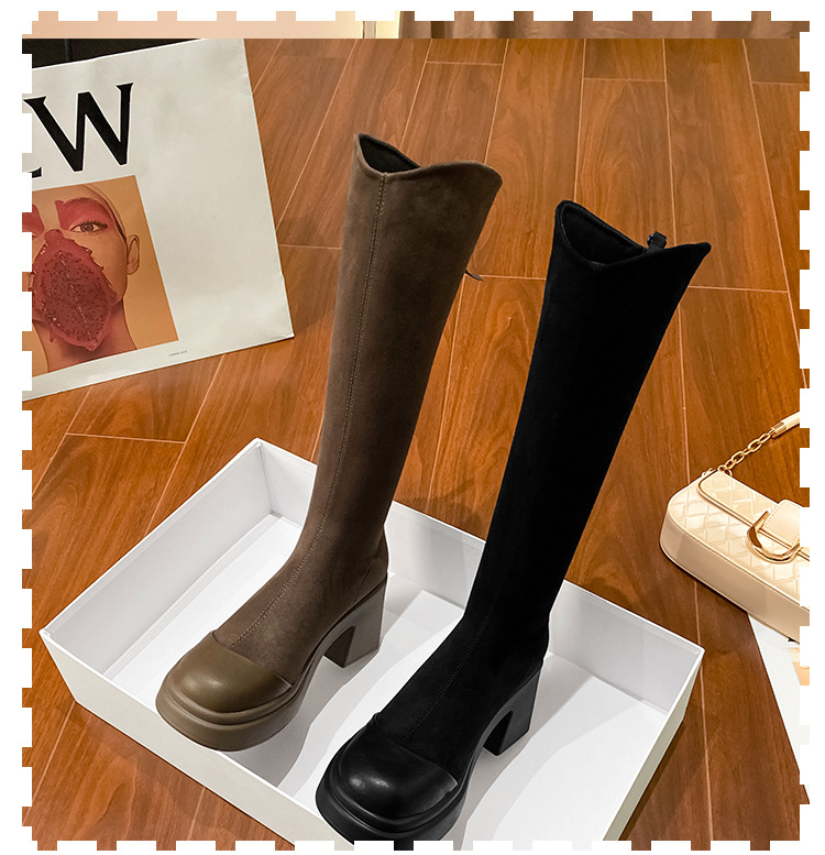 Long Boots For Women High Heel Thick Sole Winter Slimming Boot_voghion.com