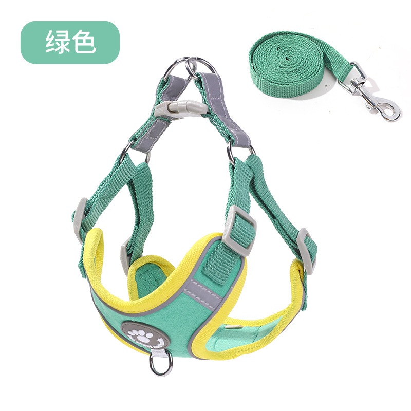 Correa de pecho de tracción para mascotas deerskin terciopelo reflectante a prueba de explosiones correa de pecho perro fuera de tracción ventas directas de fábrica en stock