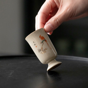 Plant Ash Fragrant Cup Ceramic Tea Cup Tea Shop Company Annual Meeting Group Building Activities Accompanying Gift Can Batch Print logo