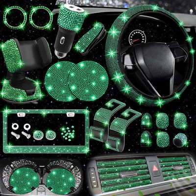 Steering wheel cover License Plate Frame, Car Decoration, Cross-Border - emerald-38cm