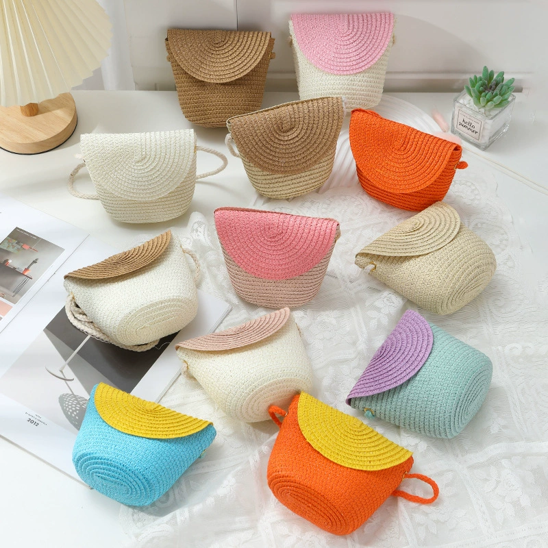 Летняя соломенная сумка для отдыха на море, красочная тканая сумка, новинка 2025 года, богемная соломенная сумка, женская маленькая сумка через плечо