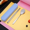 Handheld tableware stainless steel, set, chopsticks, spoon, fork, 3 piece set, Birthday gift