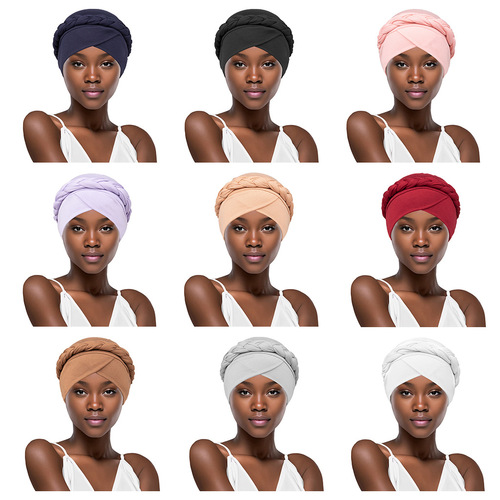 Bestselling Braided Headscarf Hat from Europe and America, Ethnic Style Versatile Cap, Fashion Turbans