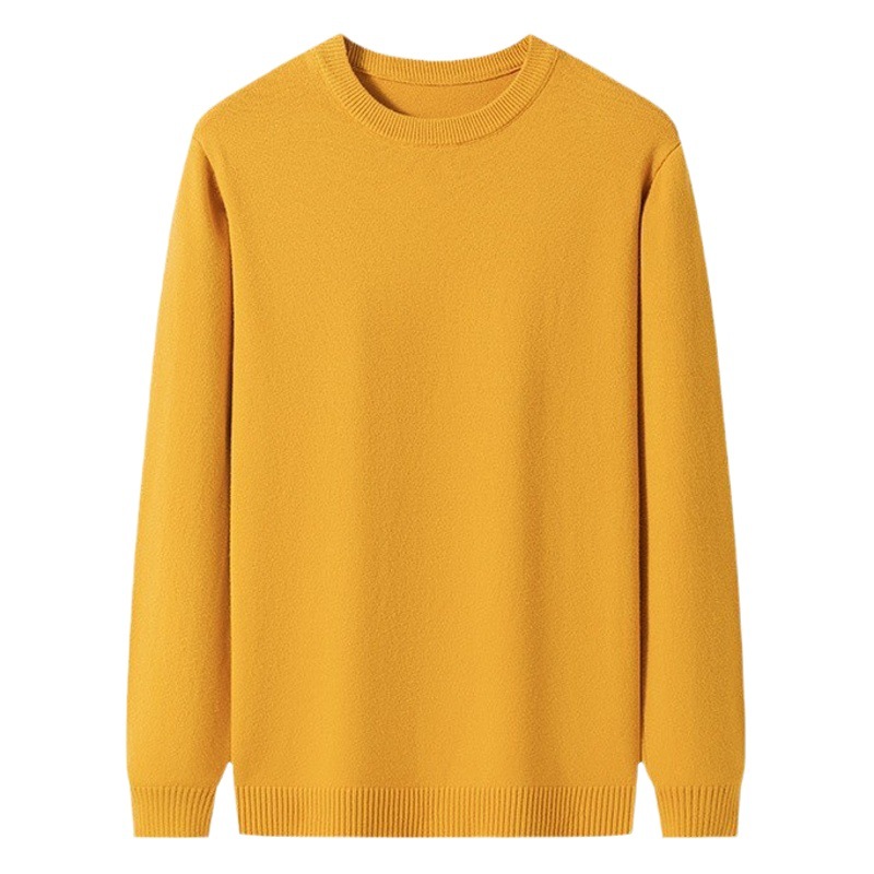 Suéter al por mayor de fábrica para hombre camisa de fondo de color sólido con cuello redondo 2025 nuevo suéter casual suéter de punto para hombre comercio exterior de moda