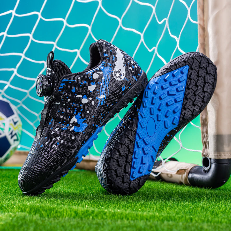 ShoeGlobe, scarpe sportive da ginnastica per la scuola elementare, con bottoni rotanti transfrontalieri, per bambini, con tacchetti da calcio_voghion.com