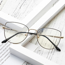 防蓝光眼镜抗辐射平光镜玩手机电脑护目眼镜猫眼金属框架跨境2013