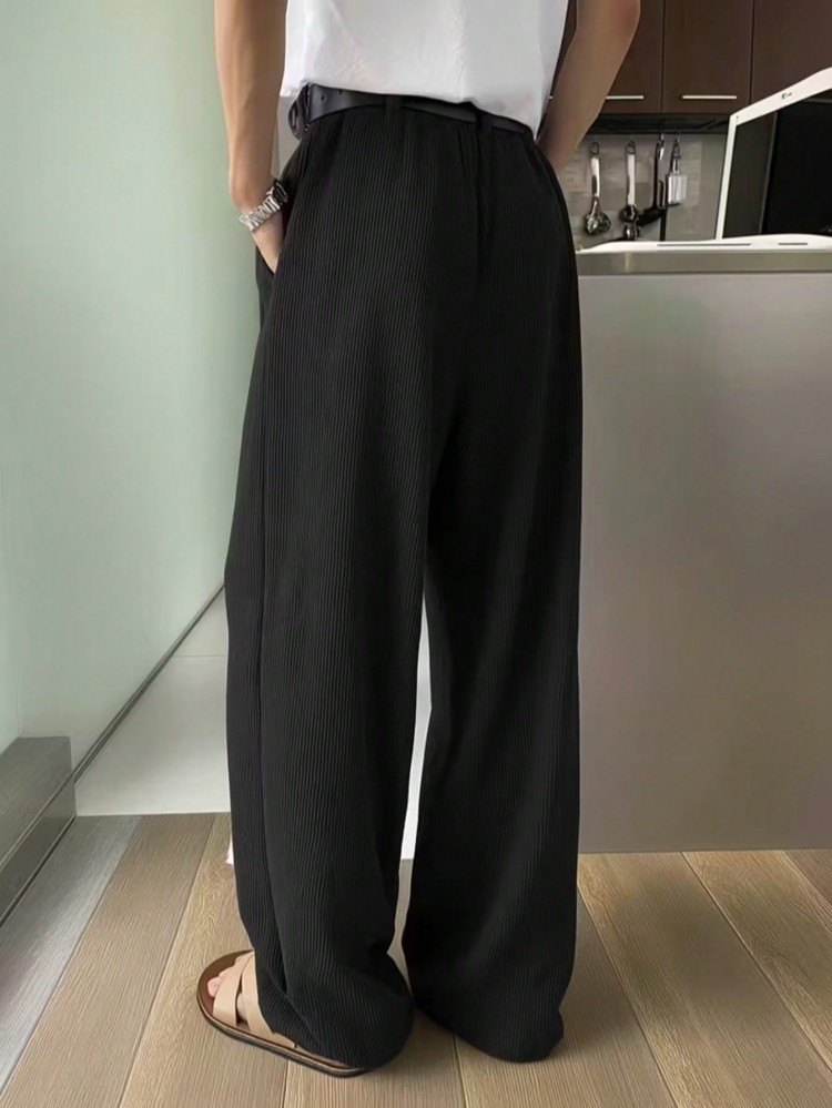 Men's Clothing Casual Pants Solid Color Button And Zipper New Style Spring_viptrois.com