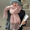 [Light Pink] Circle yarn solid color scarf