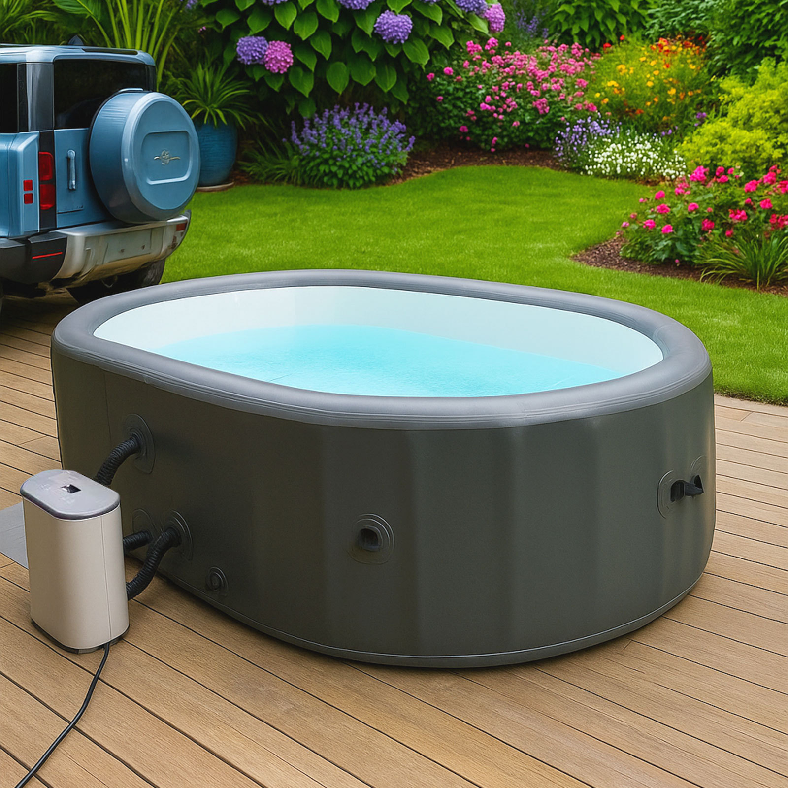 Customized Inflatable Spa Massage Bathtub Wave Bubble Swimming Pool Oval Inflatable Spa Pool Surf Massage Bathtub