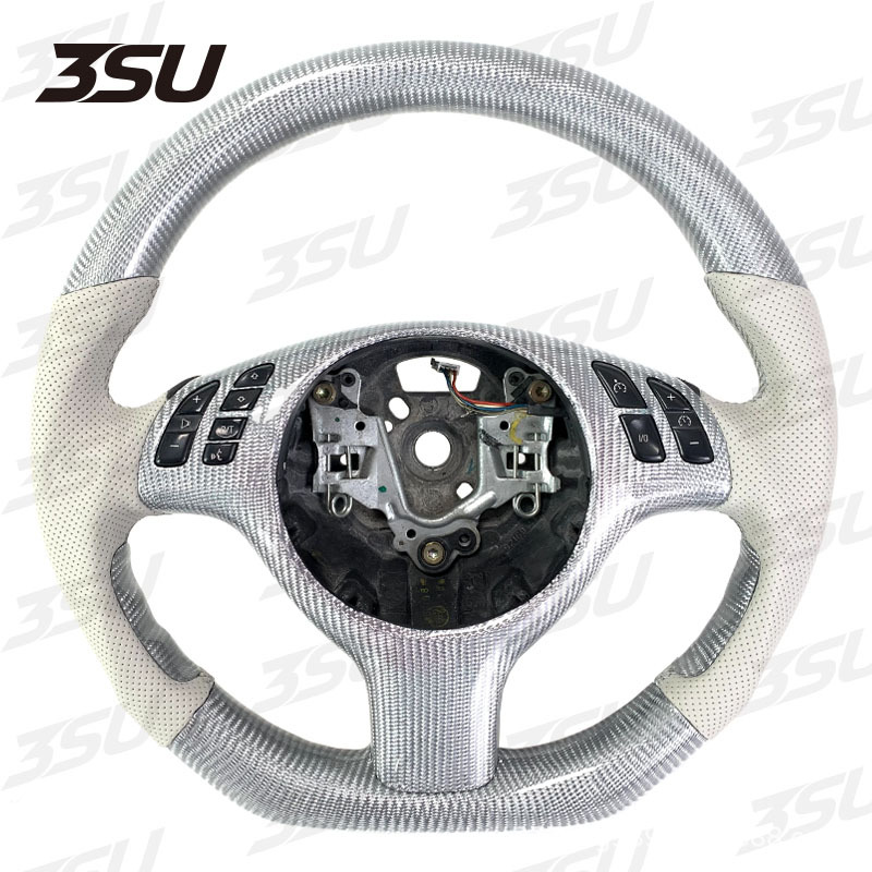 Suitable for Bmw E46 3 Series Leather Carbon Fiber Steering Wheel Upgrade Modified Sports Car Steering Wheel