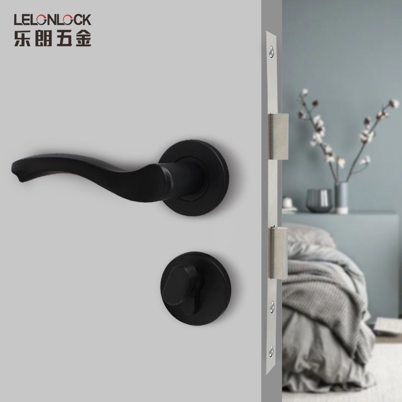 Cerradura interior moderna y simple cerradura de puerta de madera del dormitorio cerradura separada 304 manija de puerta de acero inoxidable cerradura de puerta mecánica silenciosa