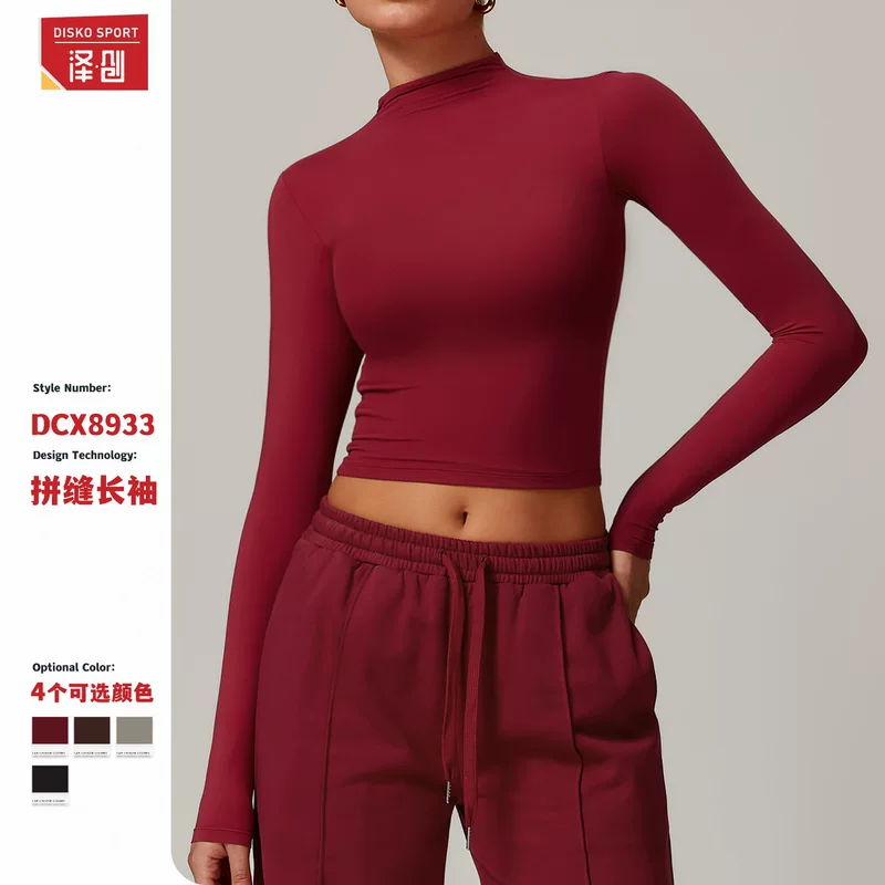 Быстро сохнущий спортивный лонгслив, женский европейский Slim Fit для зала и йоги, плотно прилегающий