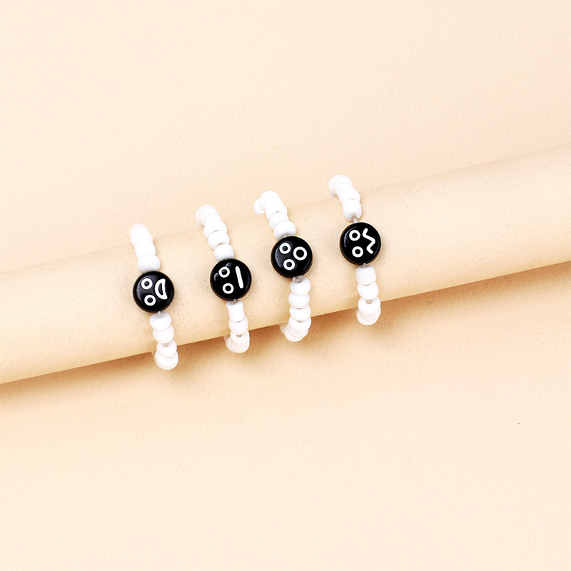 Cute  Face Plastic Bead Beaded Rings display picture 3