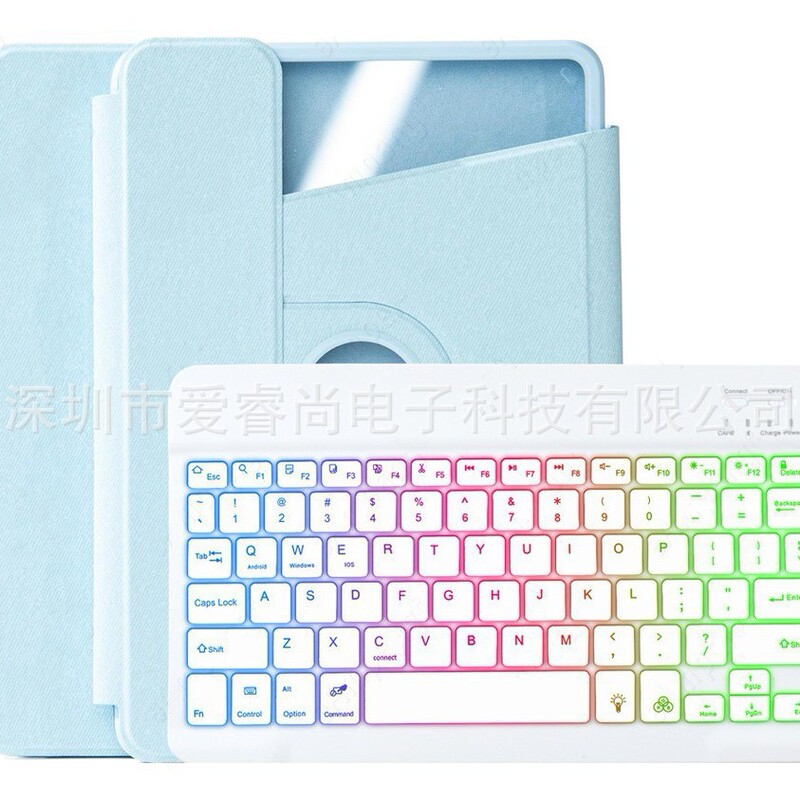 Suitable for iPad11 A16pro11 tablet rotating protective case AIR11 acrylic pen slot round cap Bluetooth keyboard