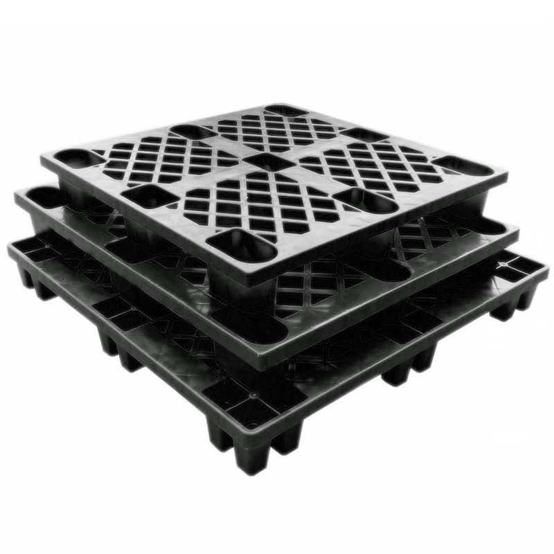 【鹏新塑胶】黑色环保塑料栈板包装托盘出货柜运输塑胶卡板